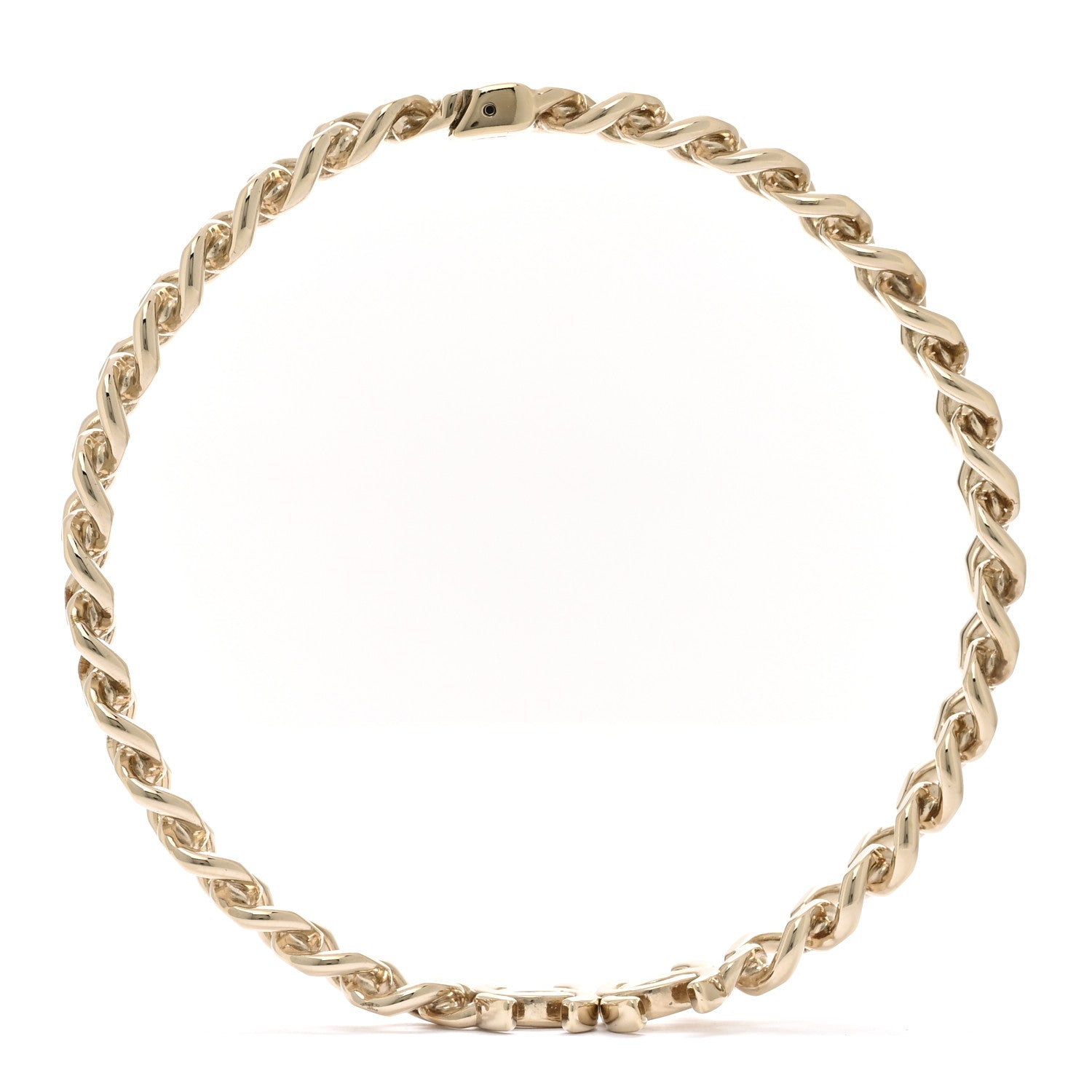 Chanel Metal CC Chain Link Choker Necklace L Gold 4 of 6