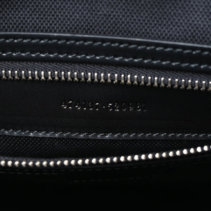 Gucci GG Supreme Monogram Appia Calfskin Web Flat Messenger Bag Black Grey 7 of 9
