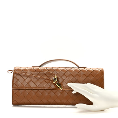 Bottega Veneta Nappa Intrecciato Long Andiamo Top Handle Clutch Cognac 2 of 8