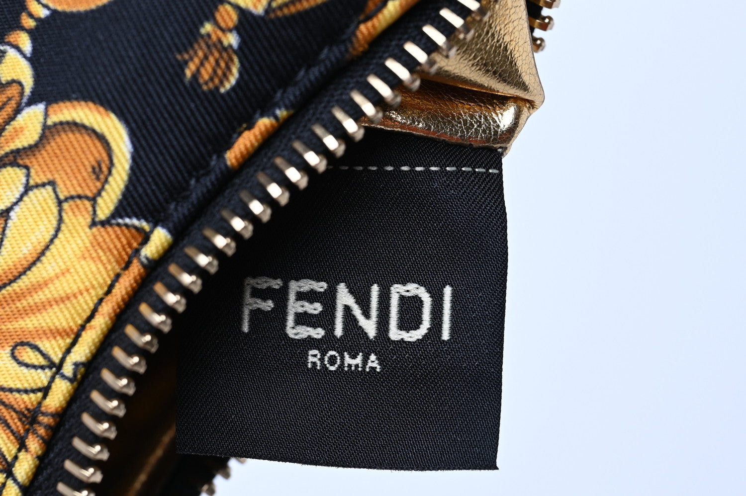 Fendi X VERSACE Silk Fendace Baroque Nano Fendigraphy Hobo Charm Black Gold 12 of 19