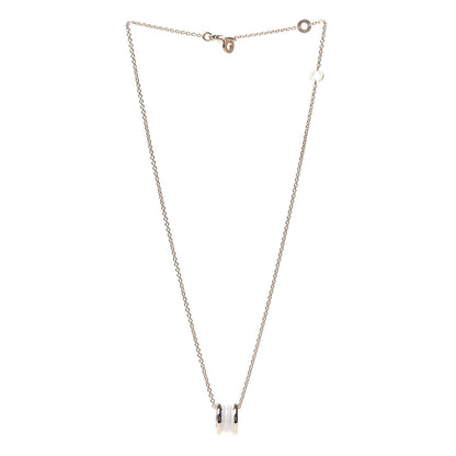Bulgari 18K Rose Gold White Ceramic B.Zero1 Pendant Necklace 3 of 8