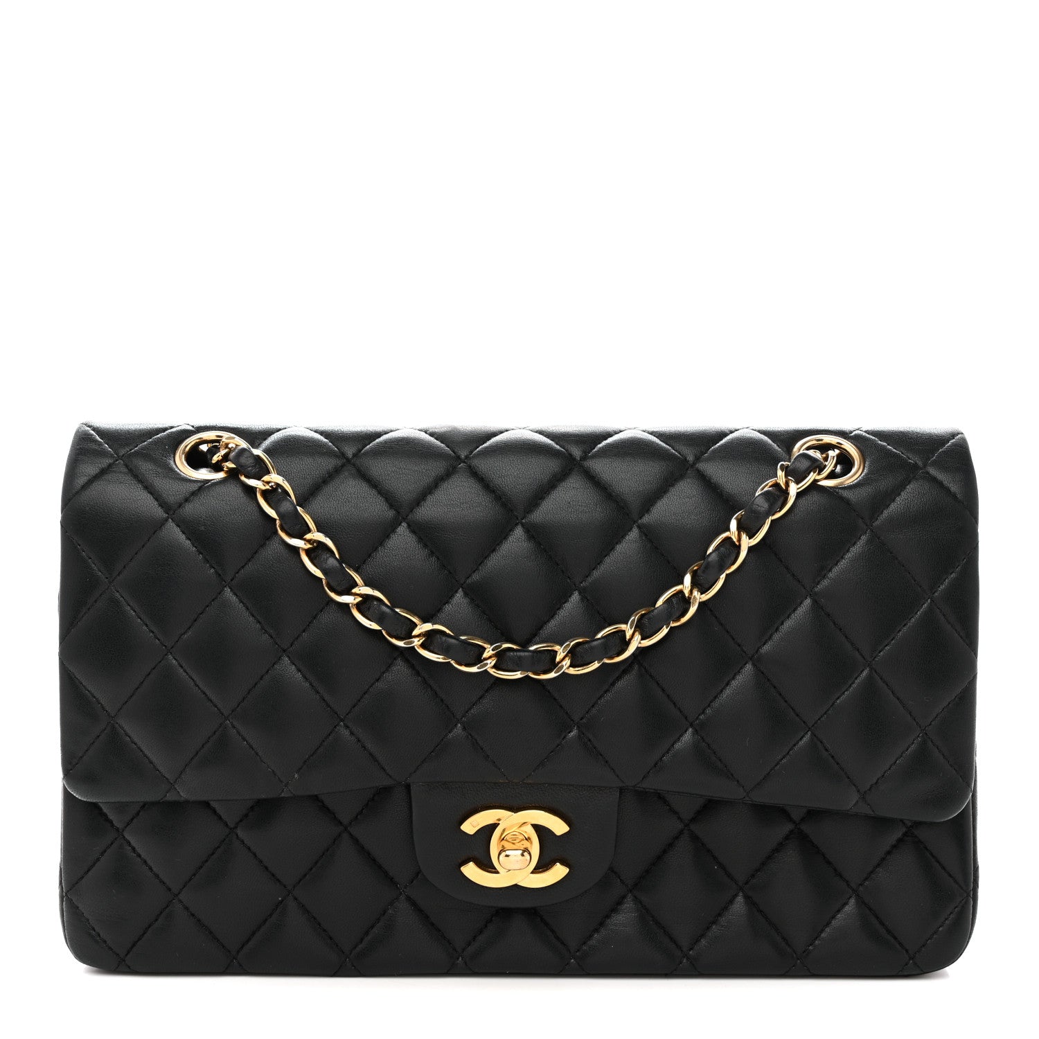 Chanel Lambskin Quilted Medium Double Flap Black 1 of 14