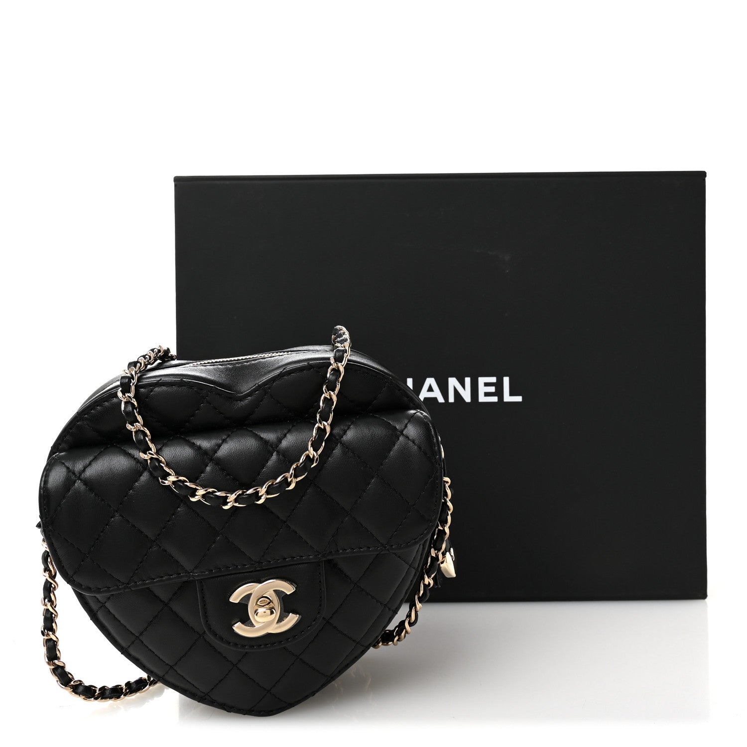 Chanel Lambskin Quilted CC In Love Heart Bag Black 11 of 11