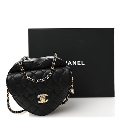 Chanel Lambskin Quilted CC In Love Heart Bag Black 11 of 11