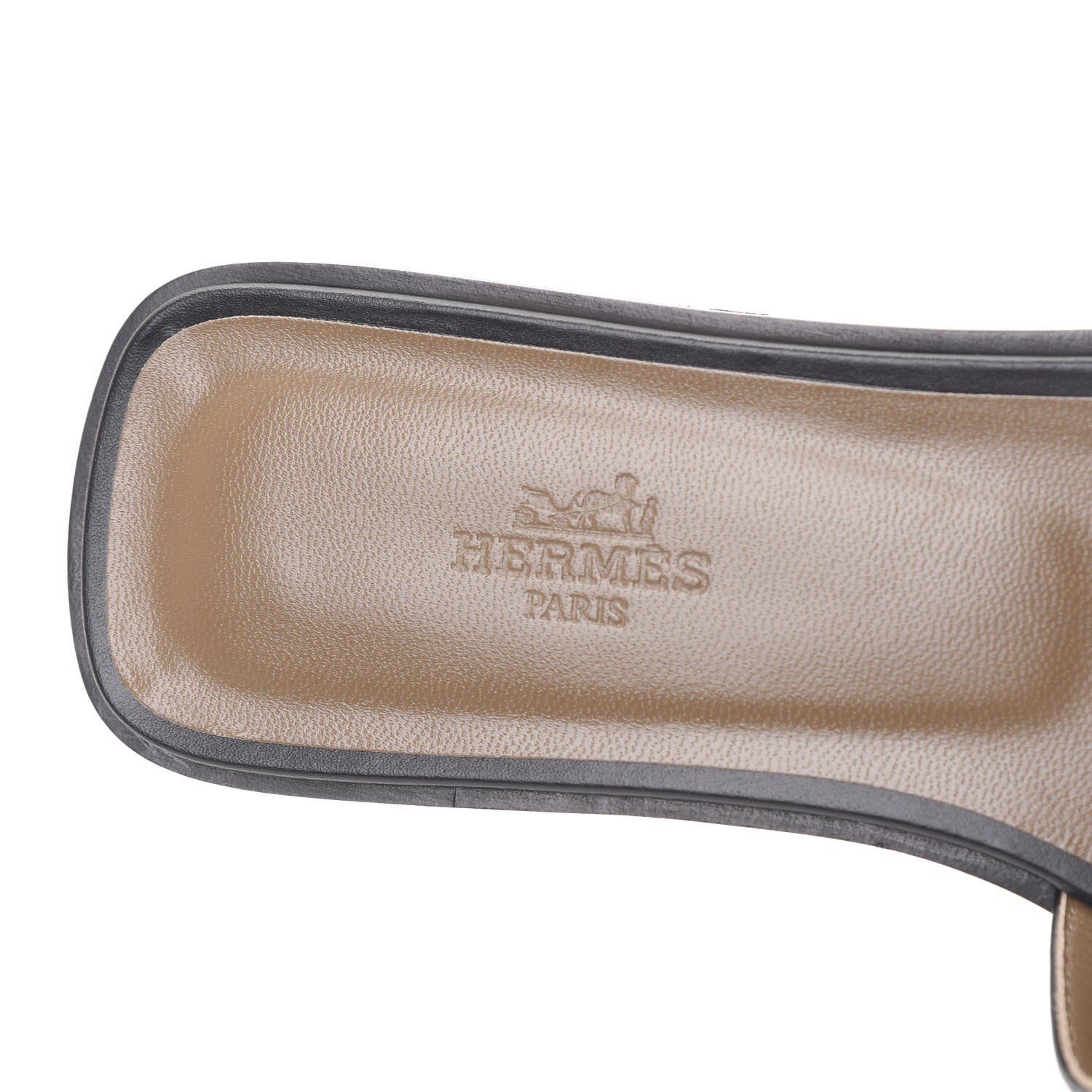 Hermes Box Calfskin Oran Sandals 38 Black 7 of 9