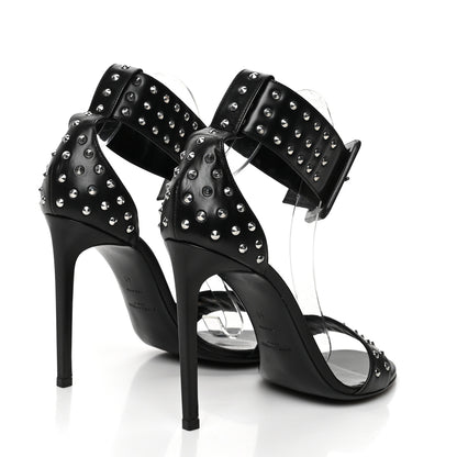 Saint Laurent Calfskin Studded Jane 105 Ankle Strap Sandals 41 Black 4 of 7