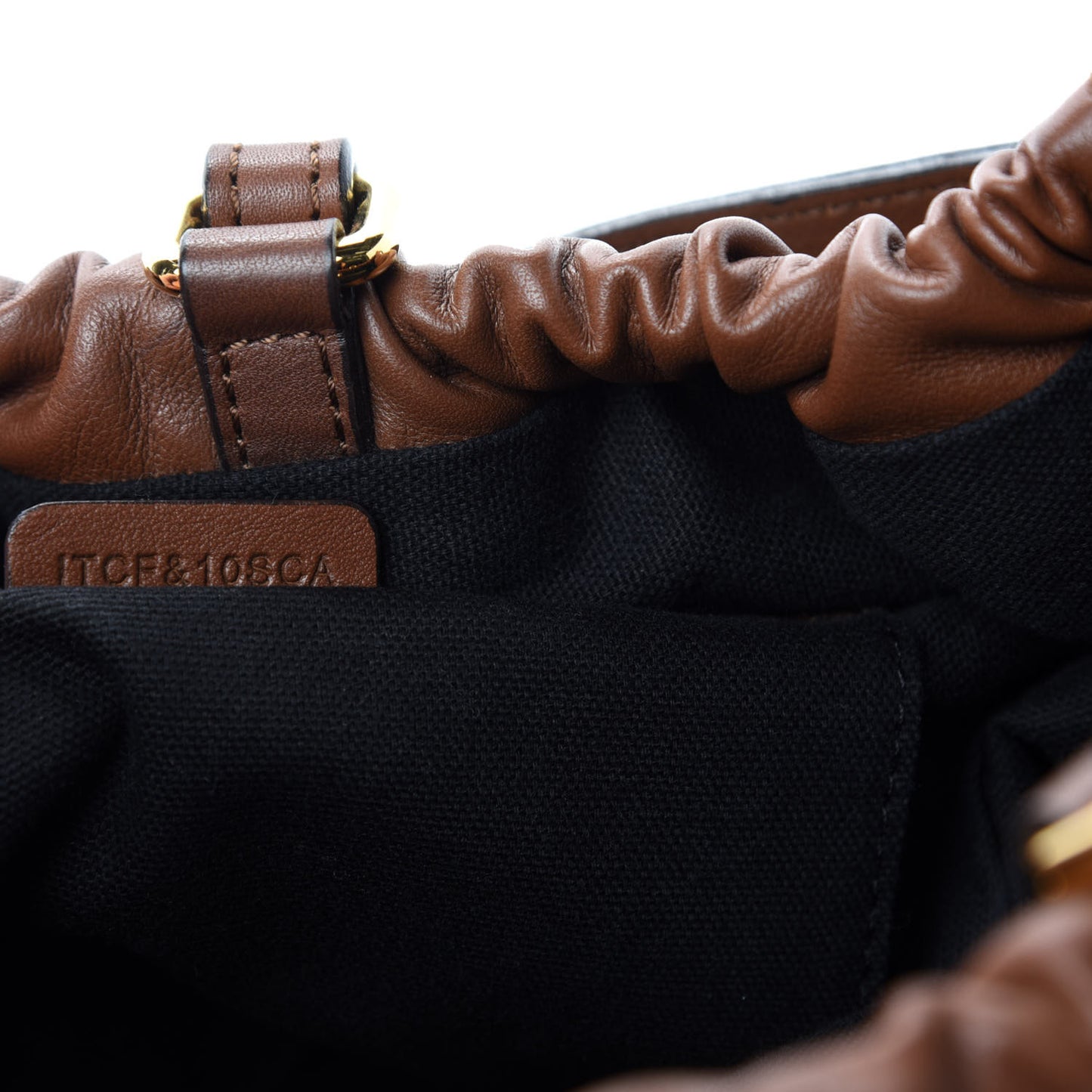 Soft Calfskin House Check Big Crush Tote Brown Ochre