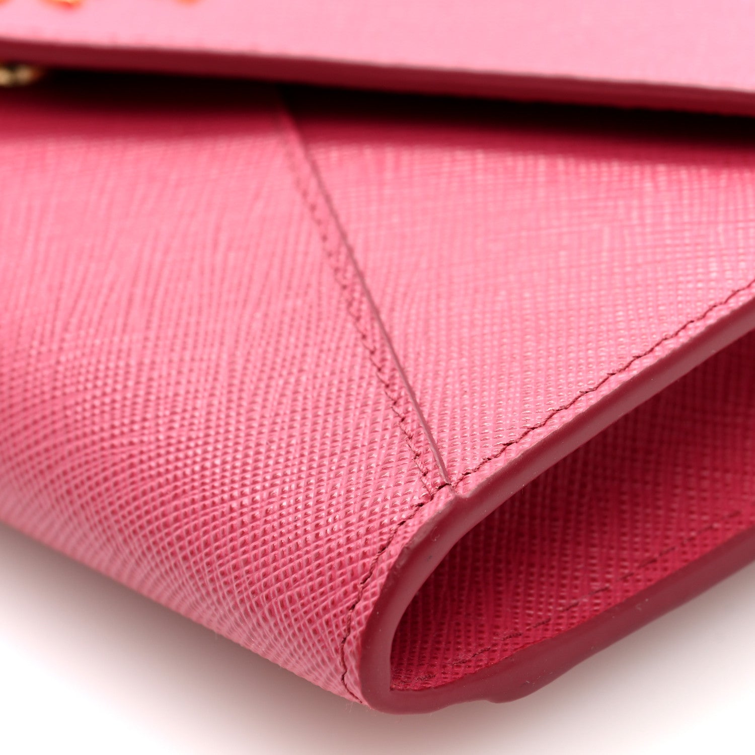Prada Saffiano Triangle Mini Crossbody Bag Peonia 9 of 9