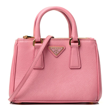 Prada Saffiano Lux Micro Galleria Double Zip Tote Petalo 1 of 4