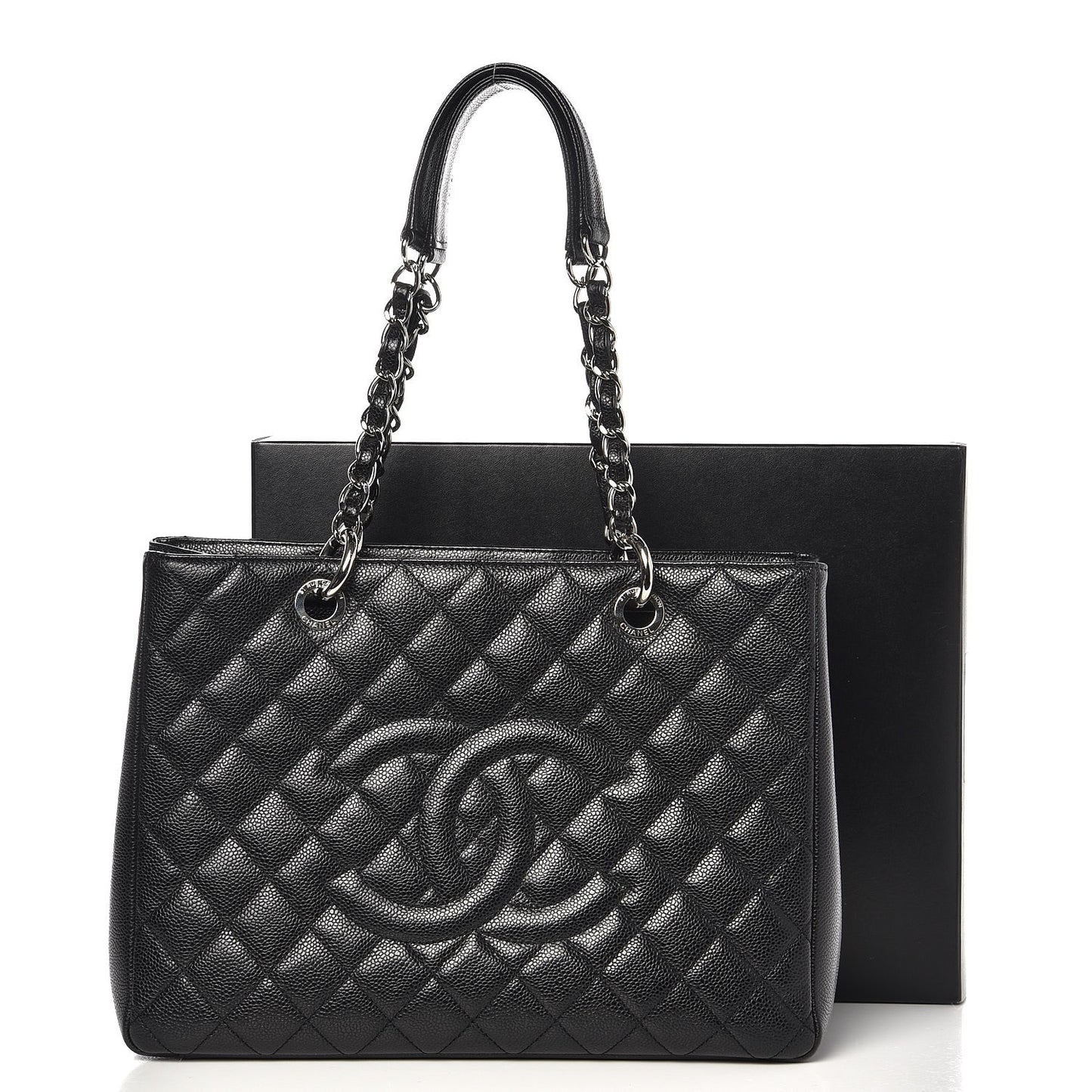 Caviar Quilted Grand Shopping Tote GST Black