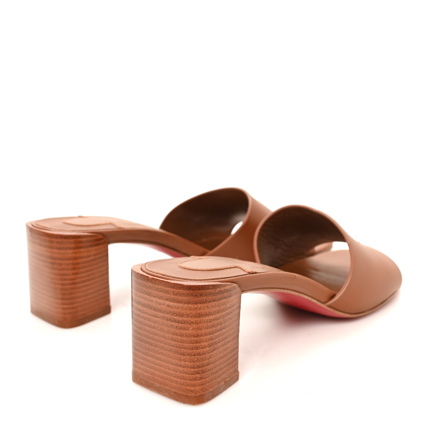 Christian Louboutin Calfskin Logo Embossed So CL 55 Mule 36 Cuoio 5 of 8