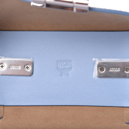 MCM Calfskin Ottomar Monogram Mini Soft Berlin Crossbody Light Blue 8 of 9