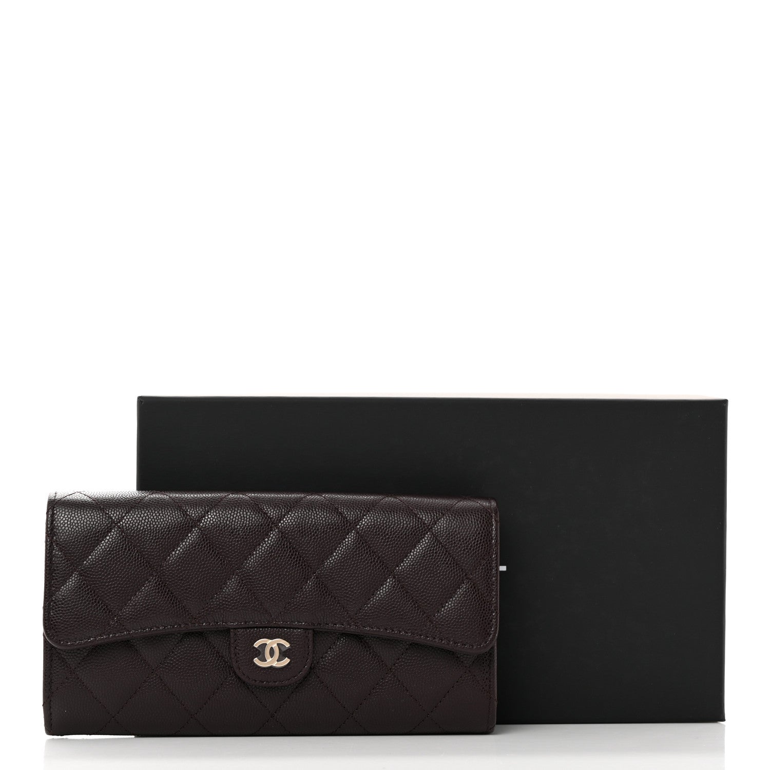 Chanel Caviar Quilted Large Gusset Flap Wallet Dark Brown 11 of 11