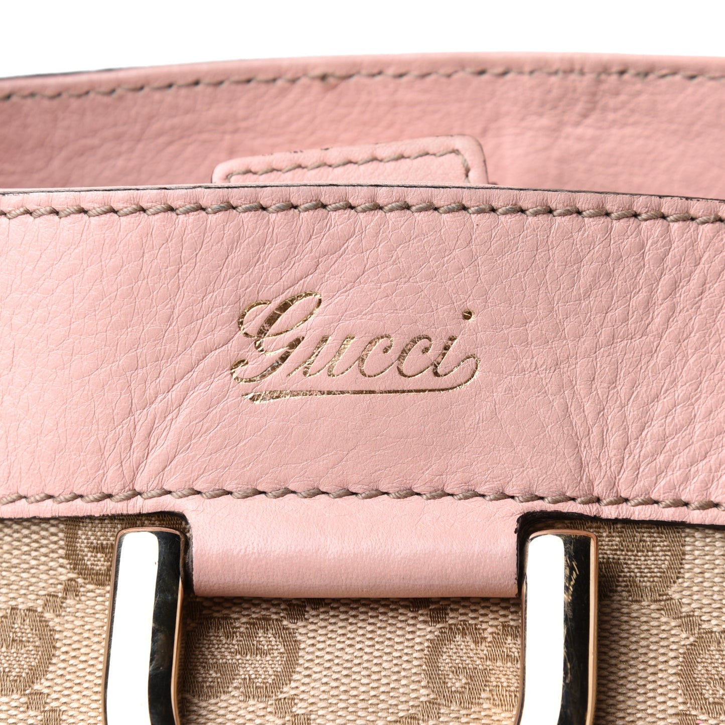 Monogram Small Gold D Ring Tote Pink