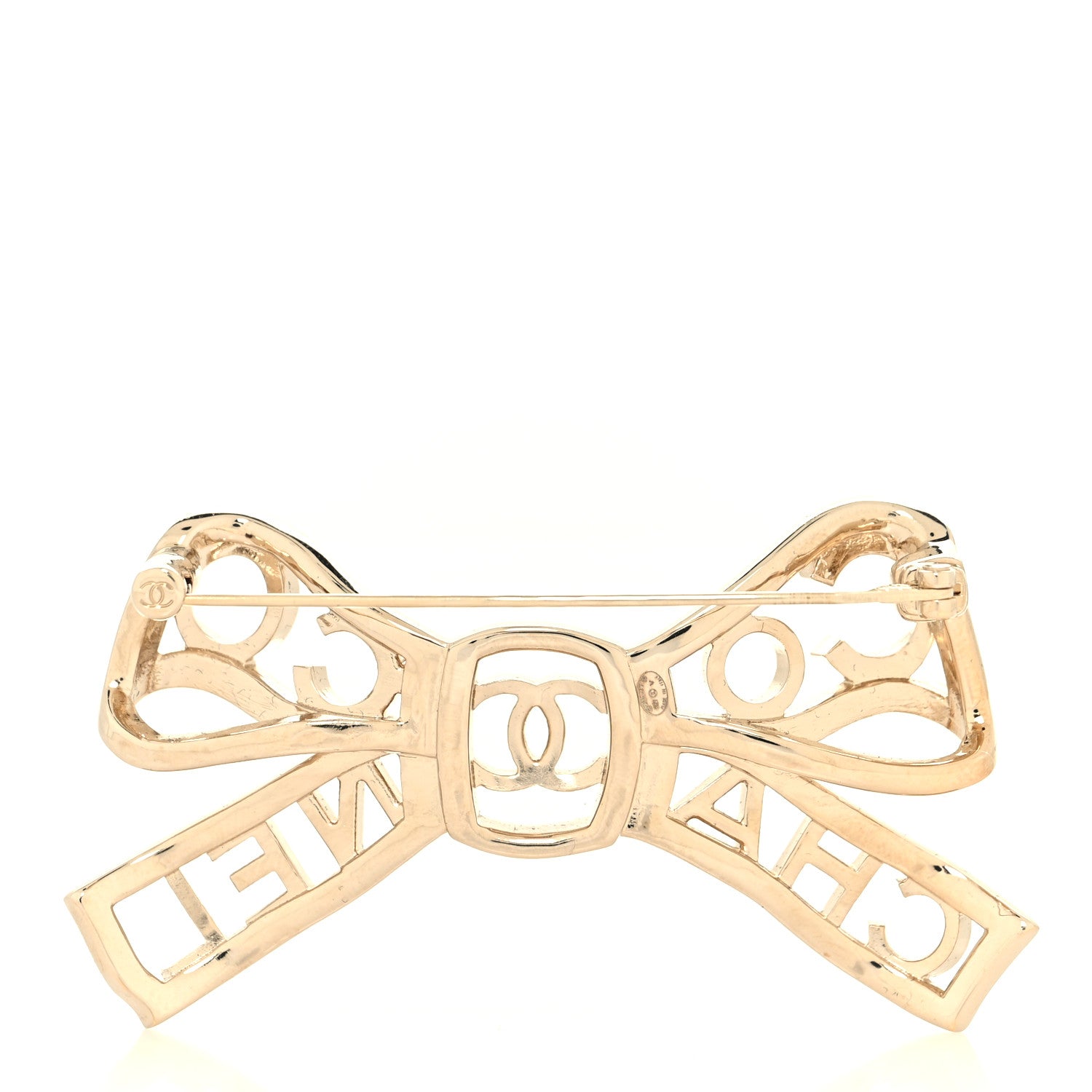 Chanel Metal Crystal Bow-tiful CC Brooch Gold 3 of 4