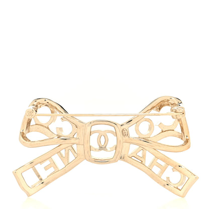 Chanel Metal Crystal Bow-tiful CC Brooch Gold 3 of 4