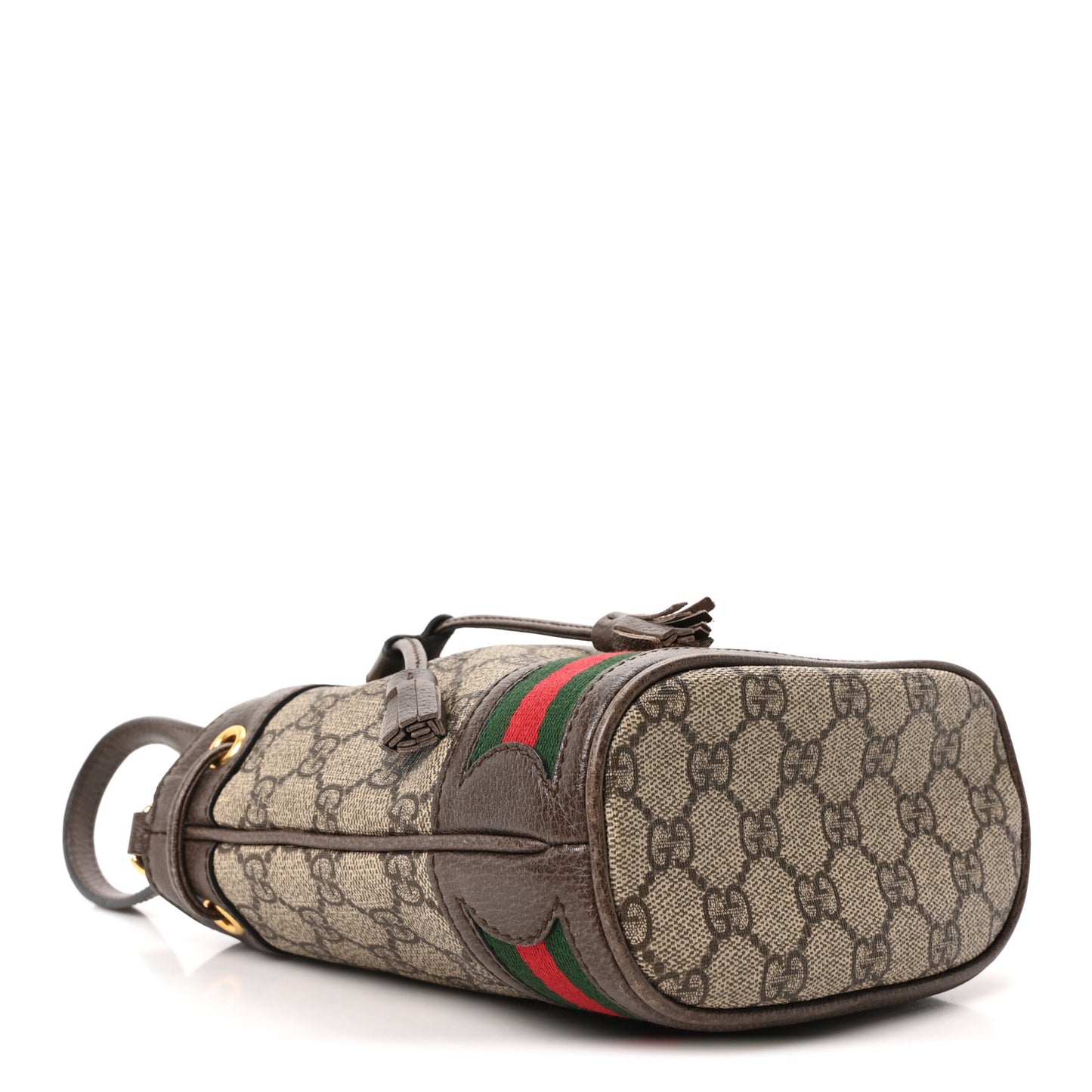 GG Supreme Monogram Web Mini Ophidia Bucket Bag Brown