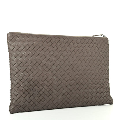Bottega Veneta Nappa Intrecciato Large Flat Zip Billetto Pouch Mink 2 of 4