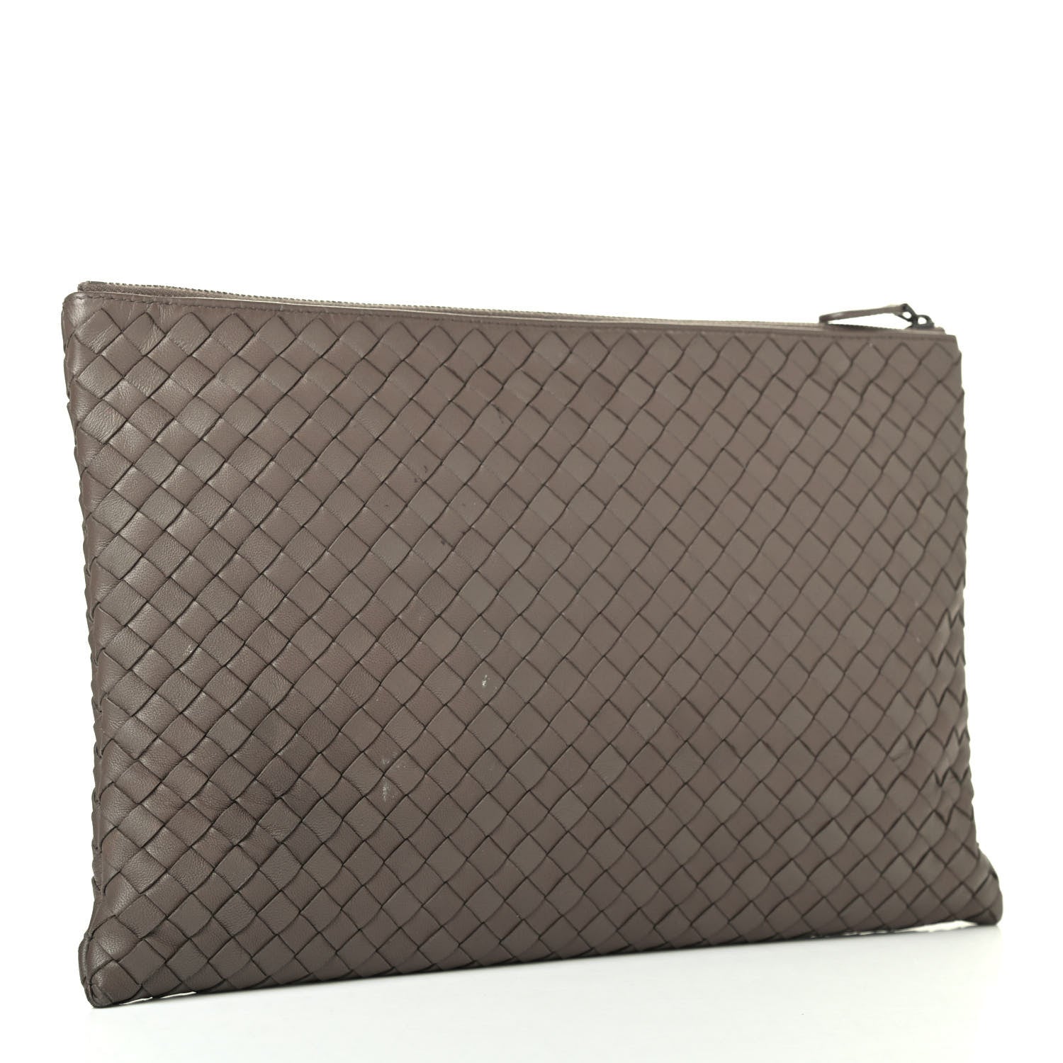 Bottega Veneta Nappa Intrecciato Large Flat Zip Billetto Pouch Mink 2 of 4