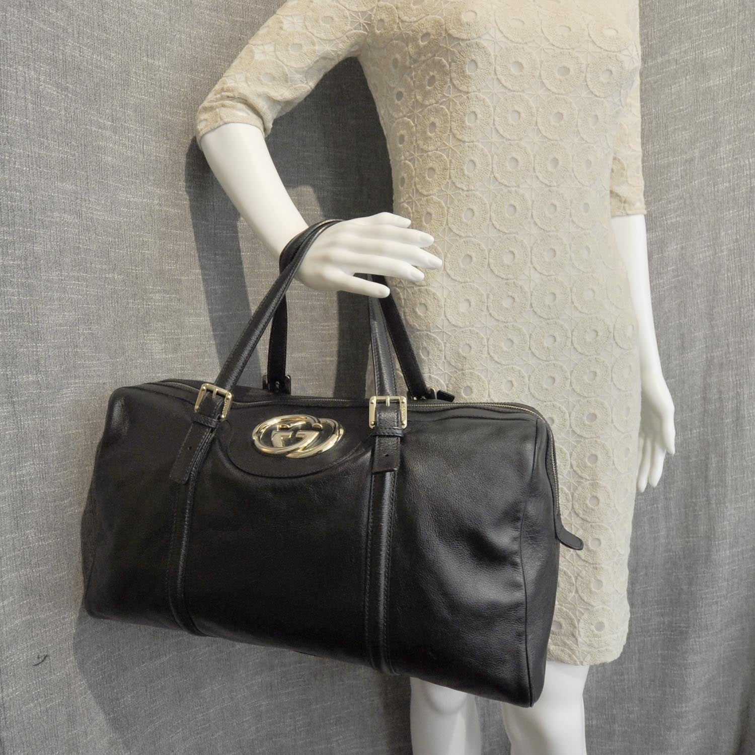 Gucci Leather Britt Boston Black 3 of 10