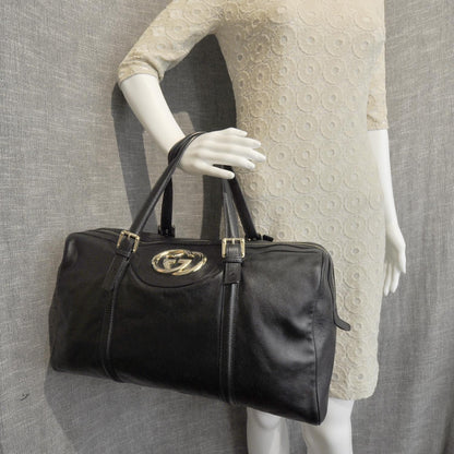 Gucci Leather Britt Boston Black 3 of 10