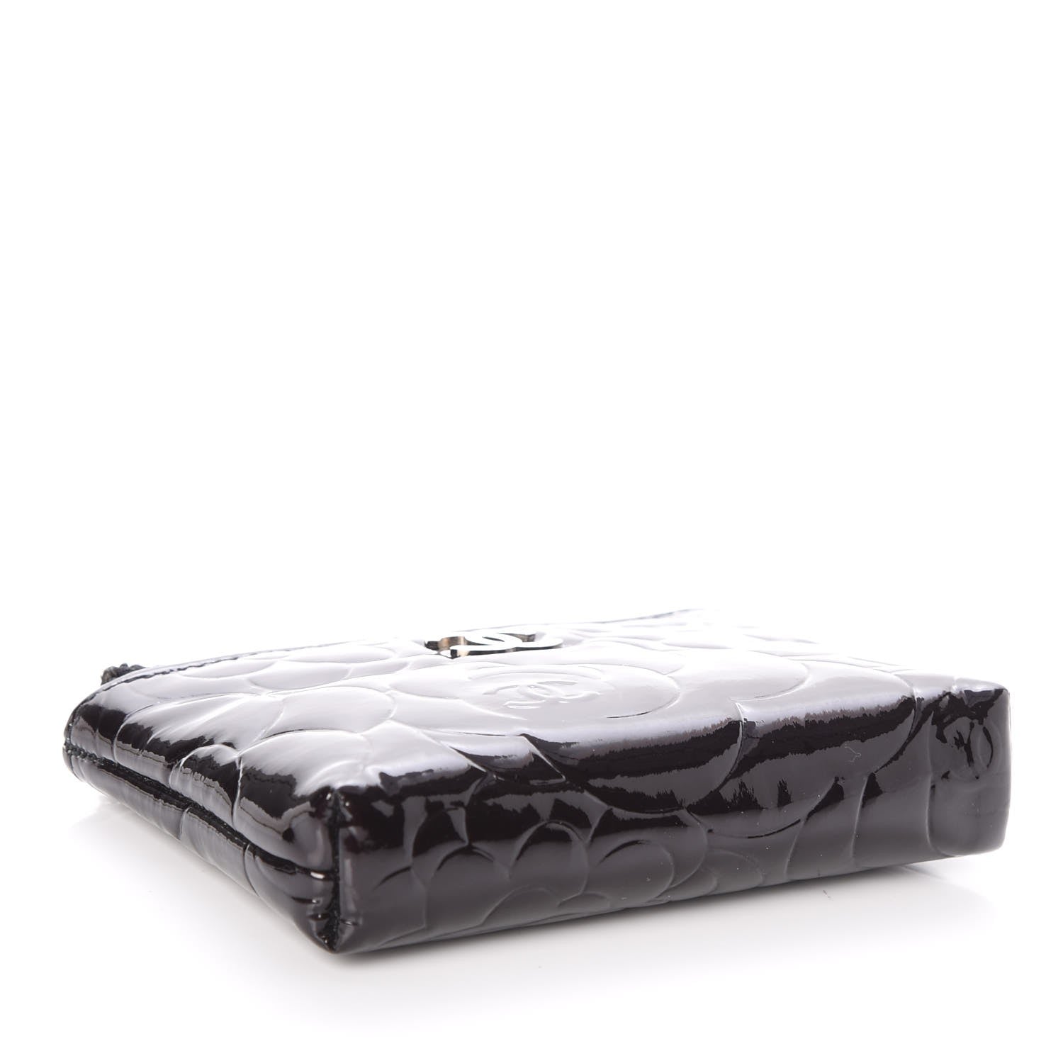 Chanel Patent Camellia Embossed Key Holder Case Black 4 of 7