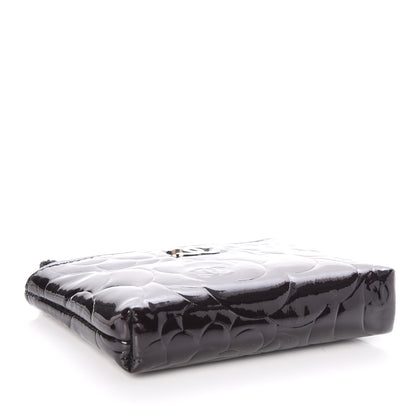 Chanel Patent Camellia Embossed Key Holder Case Black 4 of 7