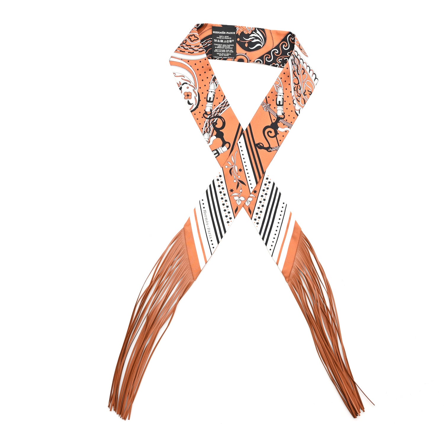 Hermes Silk Festival Des Amazones Bandana Fringed Barenia 1 of 4