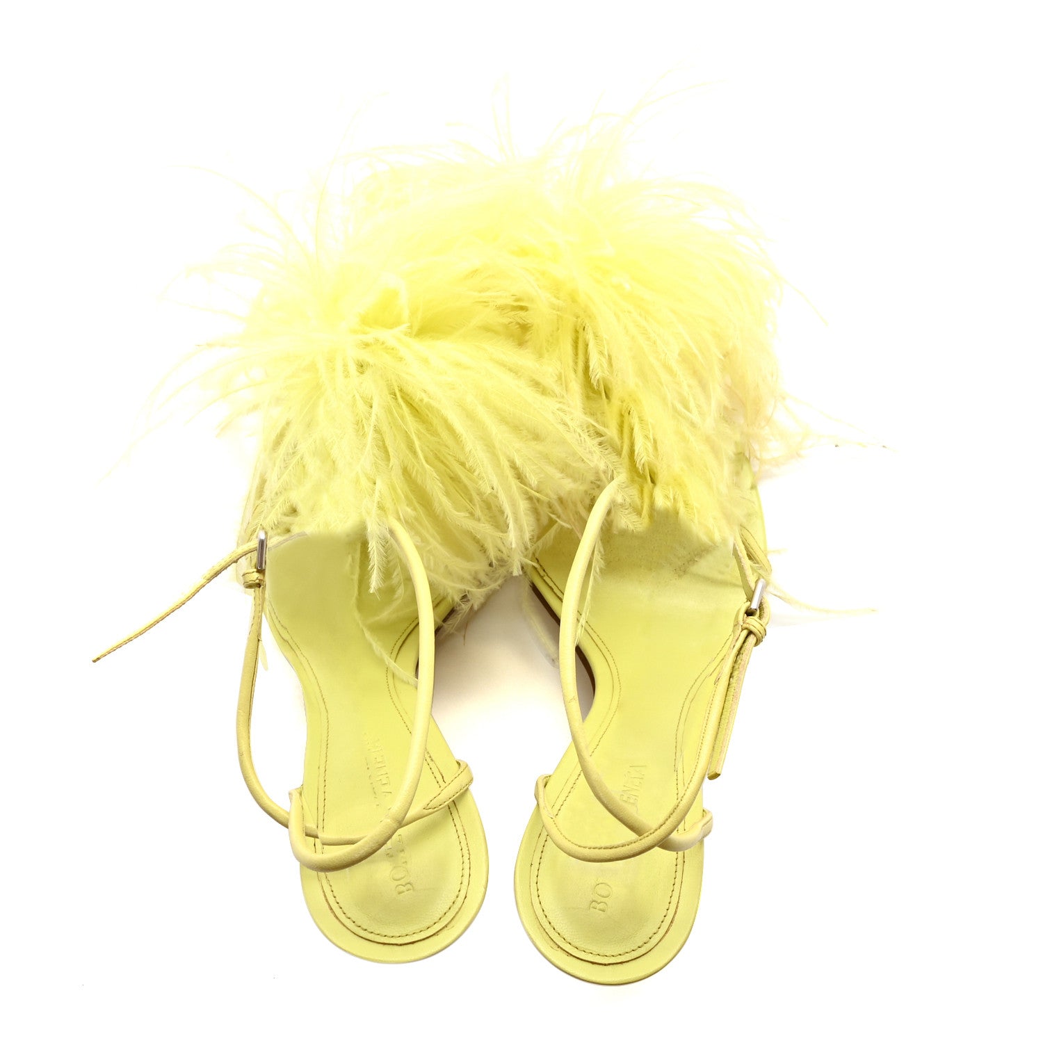 Bottega Veneta Lambskin Feather Dot Sandals 36.5 Seagrass 2 of 8