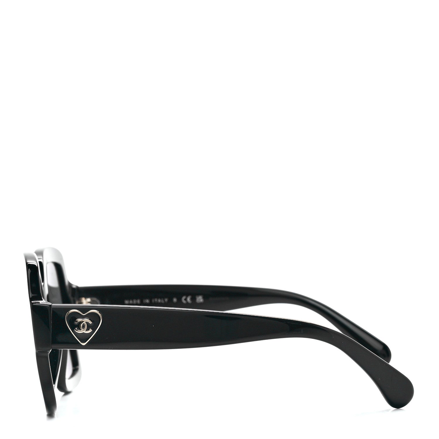 Chanel Acetate Square Heart Sunglasses 5479 Black 3 of 8