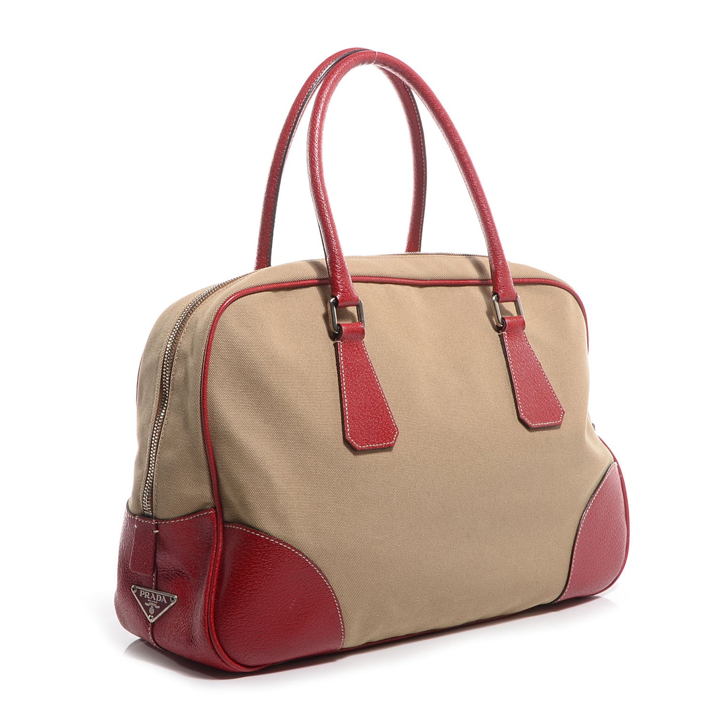 Canvas Boston Bag Red