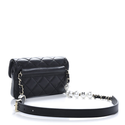 Chanel Lambskin Quilted Mini My Precious Waist Bag Black 3 of 13