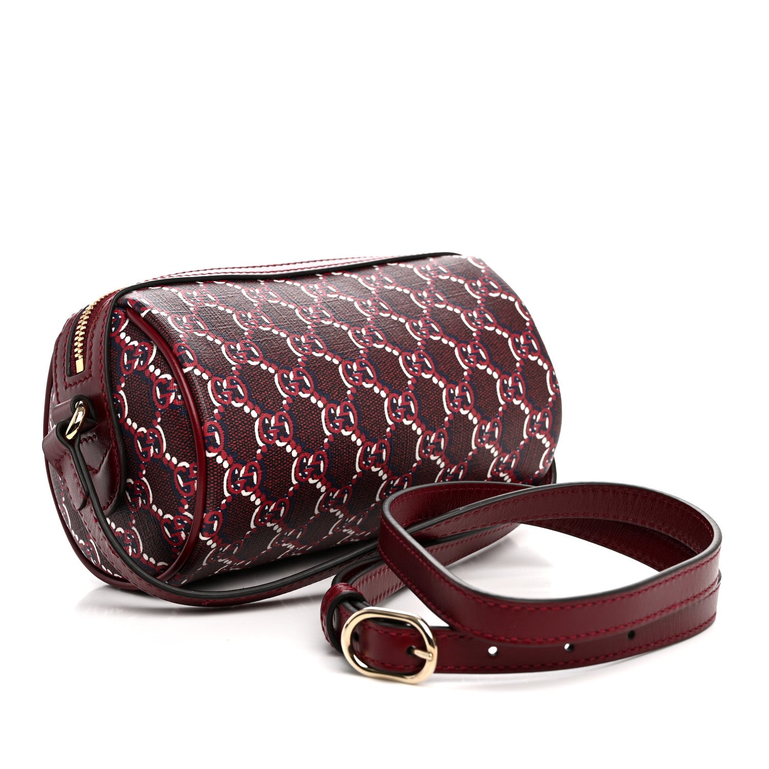 Gucci GG Shadow Monogram Ophidia Crossbody Bag Rosso Ancora Red 3 of 12
