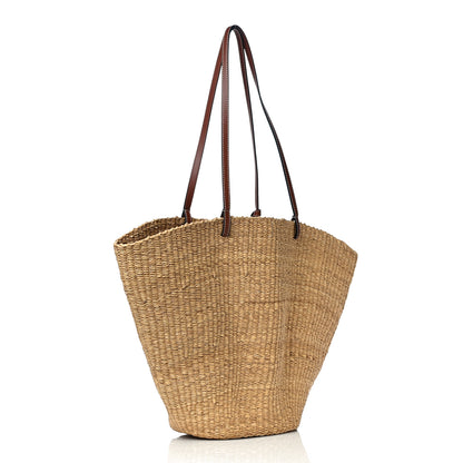 Loewe Calfskin Raffia Paulas Ibiza Small Basket Tote Bag Natural Tan 3 of 9