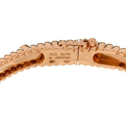 Van Cleef & Arpels 18K Rose Gold Diamond Perlee Sweet Clovers Bracelet M 3 of 4