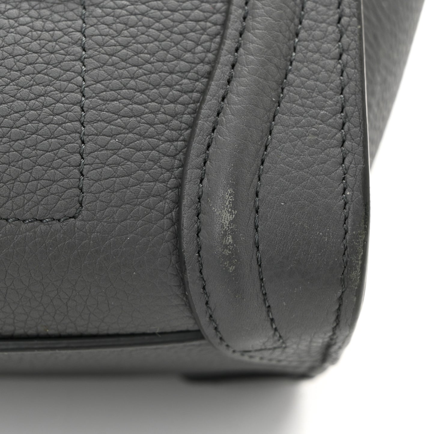 Drummed Calfskin Nano Luggage Kohl