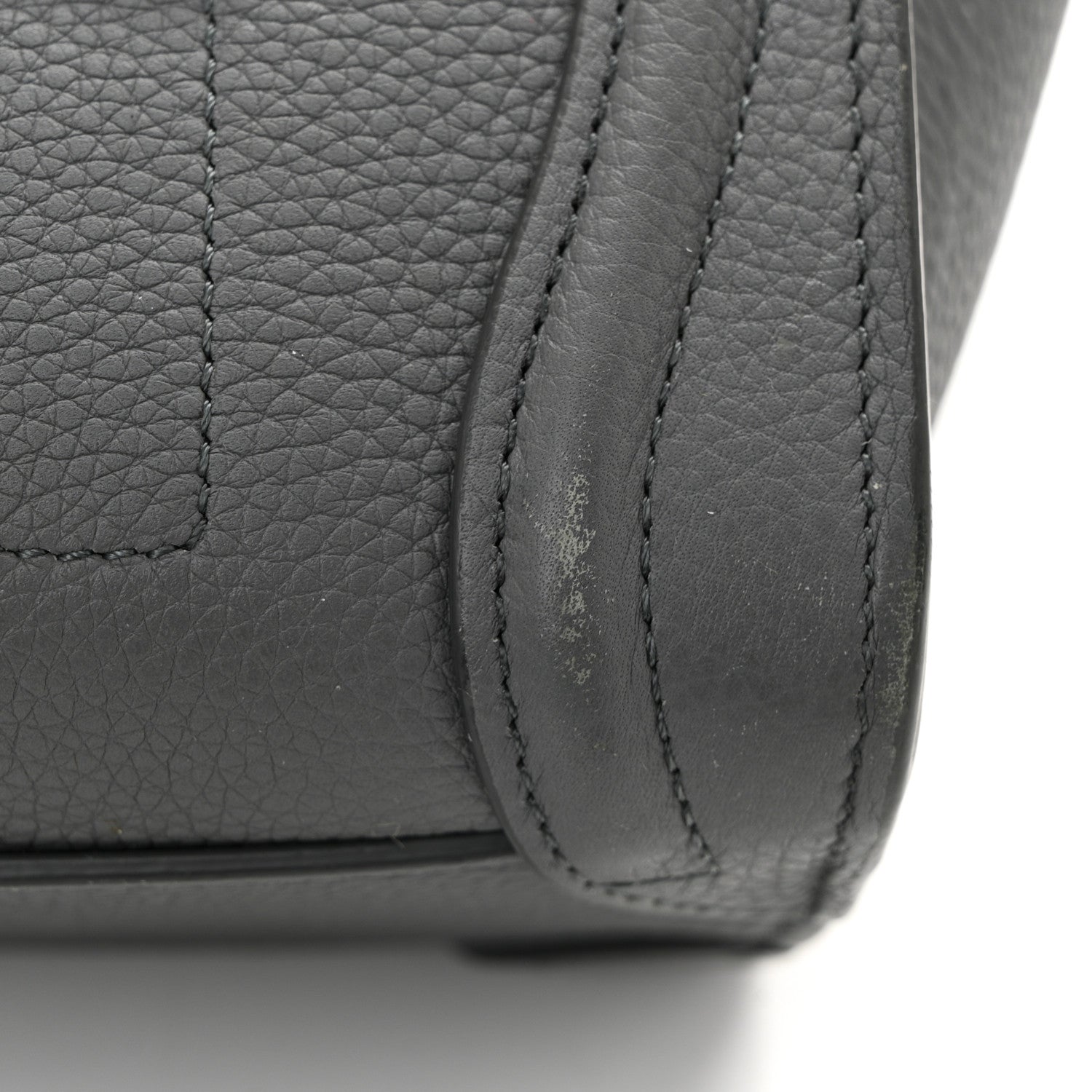 Celine Drummed Calfskin Nano Luggage Kohl 12 of 14