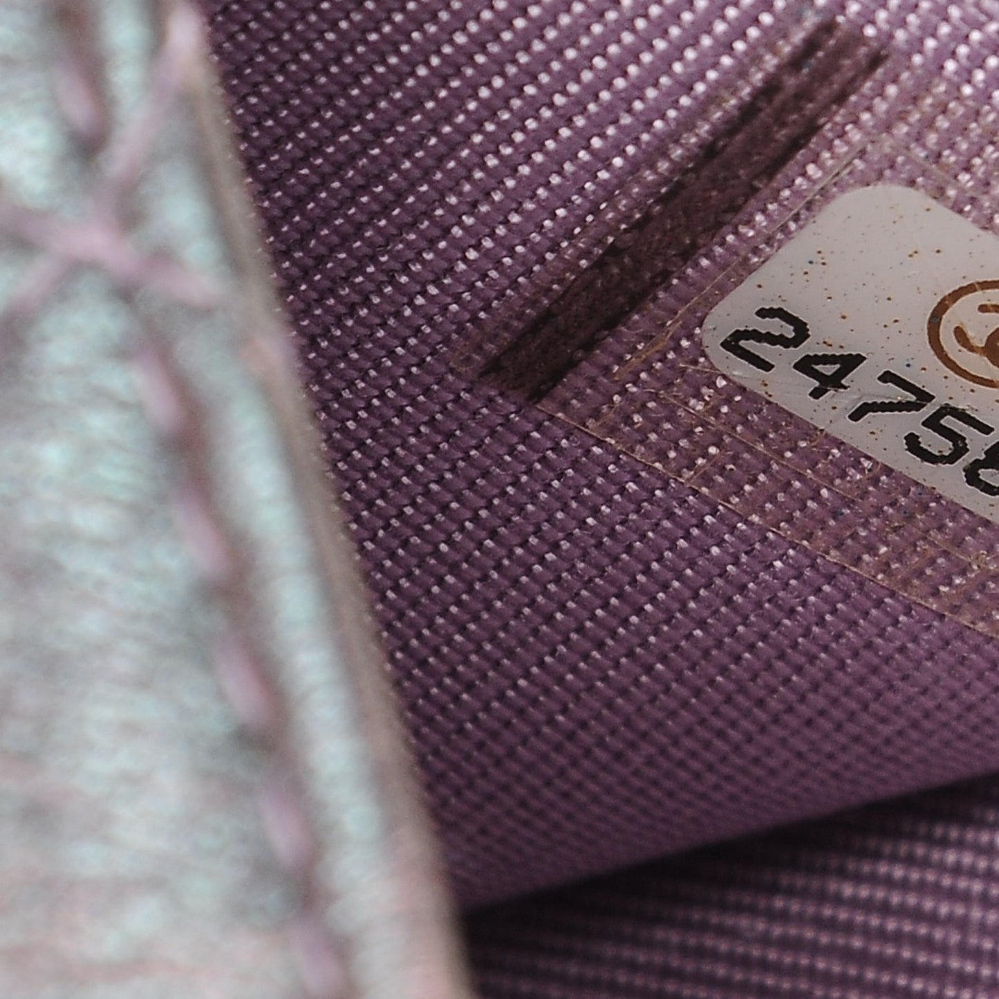 Iridescent Lambskin Quilted Reissue Flap Card Holder Light Purple