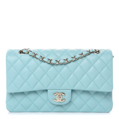 Chanel Caviar Quilted Medium Double Flap Light Blue 1 of 10