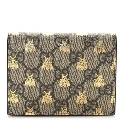 Gucci GG Supreme Monogram Bee Print Card Case 1 of 8