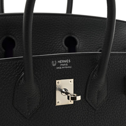 Hermes Togo Horseshoe Birkin 25 Black Anemone 6 of 11
