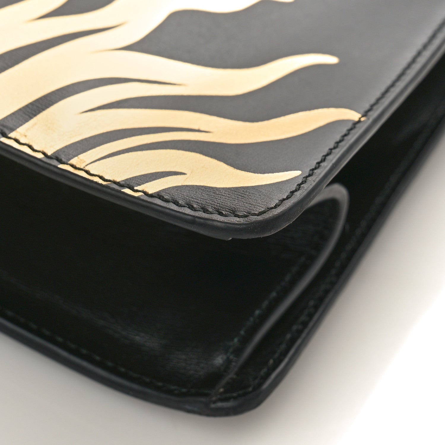 Gucci Calfskin Gold Sun Medium Sylvie Top Handle Bag Black 9 of 9