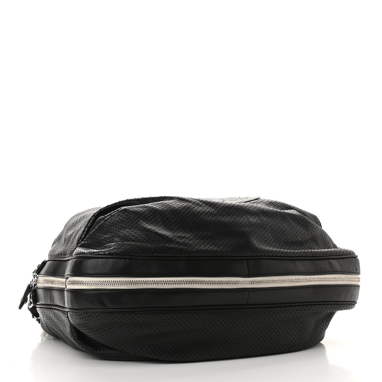 Lambskin Perforated Baseball Spirit Ligne Bag Black