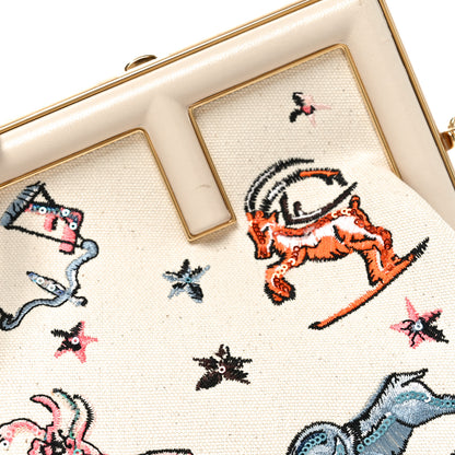 Fendi Canvas Ricamo Embroidered Astrology Small Fendi First Grezzo Multicolor 8 of 10