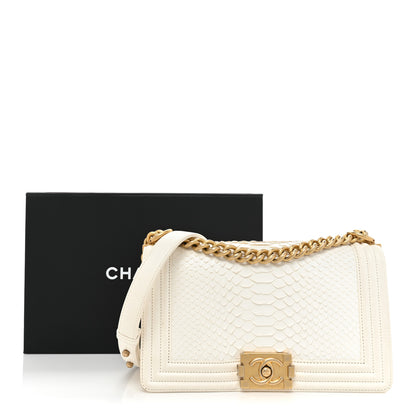 Chanel Snakeskin Medium Boy Flap White 19 of 19