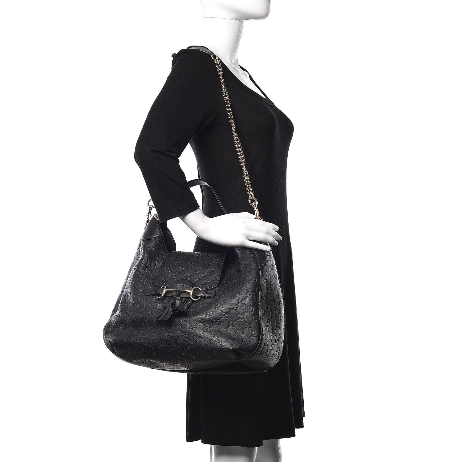 Gucci Guccissima Medium Emily Hobo Black 2 of 18