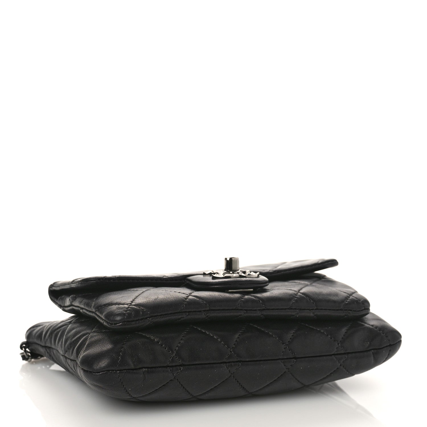 Chanel Lambskin Quilted Mineral Nights Flap Wristlet Black 4 of 10