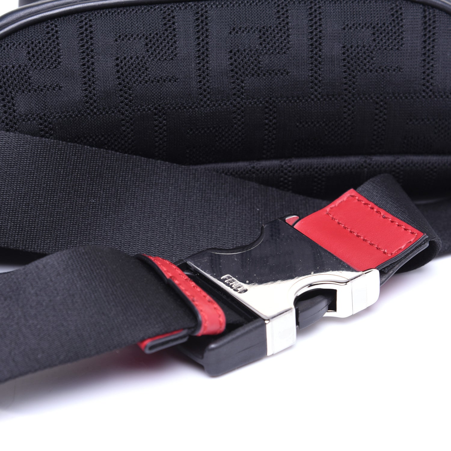 Fendi Neoprene Mesh Vitello Grace FF Pocket Belt Bag Black 11 of 11