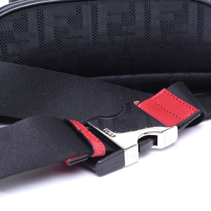 Fendi Neoprene Mesh Vitello Grace FF Pocket Belt Bag Black 11 of 11
