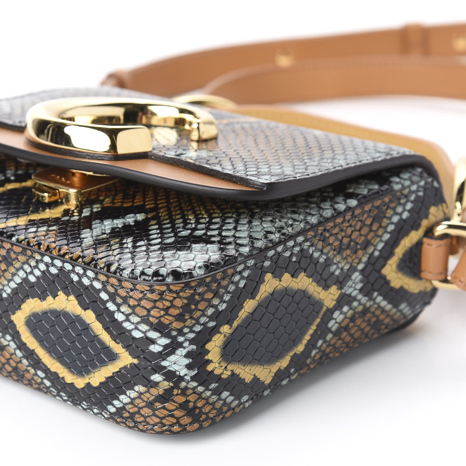 Chloe Calfskin Python Embossed Mini C Double Carry Faded Blue 6 of 8